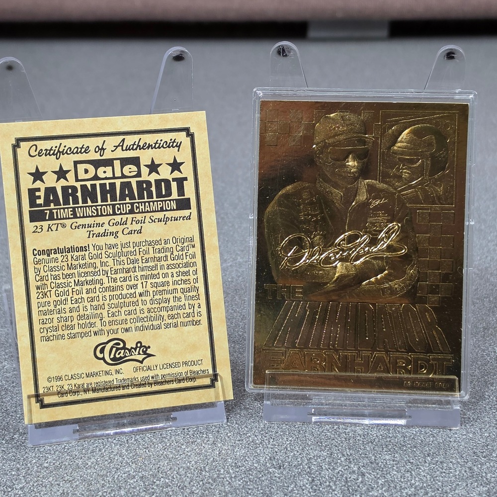 Classic Dale Earnhardt 23KT Gold Foil Trading Card Gold Excellent 1996 COA